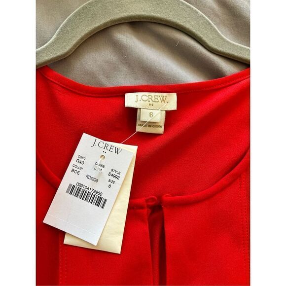 J Crew size 6 red blouse new with tags - Picture 3 of 3